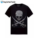 100% Black Men's printed cotton t shirt elastic  heat transfer oversize tshirt men