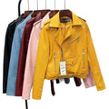 Women’s Mustard PU Motorcycle Jacket