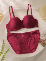 Black Embroidered Butterfly Lingerie Set