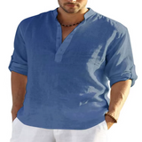 Men's Loose-Fit Cotton Linen Shirt
