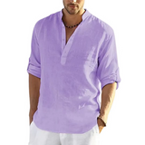 Men's Loose-Fit Cotton Linen Shirt