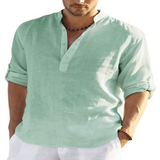 Men's Loose-Fit Cotton Linen Shirt