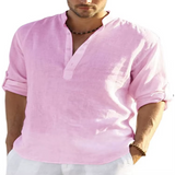 Men's Loose-Fit Cotton Linen Shirt