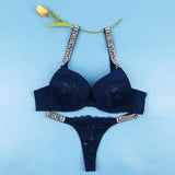 beautiful back bra set women's large size push-up underwear adjustable comfortable sexy lace bra