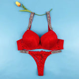 beautiful back bra set women's large size push-up underwear adjustable comfortable sexy lace bra