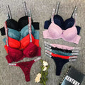 beautiful back bra set women's large size push-up underwear adjustable comfortable sexy lace bra