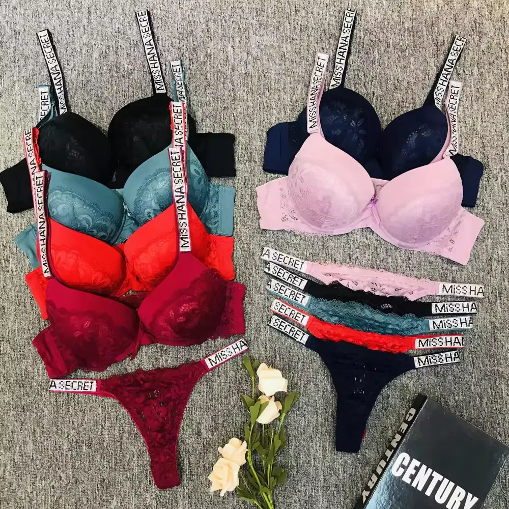 beautiful back bra set women's large size push-up underwear adjustable comfortable sexy lace bra