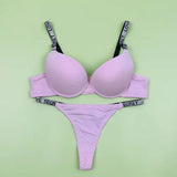Cross underwear, underwear, thin massage cup, breathable push-up bra, women's thong, beautiful back bra set 
