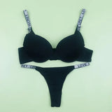 Cross underwear, underwear, thin massage cup, breathable push-up bra, women's thong, beautiful back bra set 