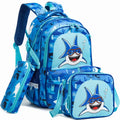 Cute Shark 3-Piece School Backpack Set with Lunchbox and Pencil Case