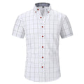 High Quality Classic Style Cotton Plaid Color Stitching Fabric Short Sleeve Casual Business Men's Shirt