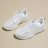 American Style Large Size White Sneakers Women Breathable Soft EVA Sports Flat Shoes Lace-Up Winter