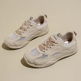 American Style Large Size White Sneakers Women Breathable Soft EVA Sports Flat Shoes Lace-Up Winter