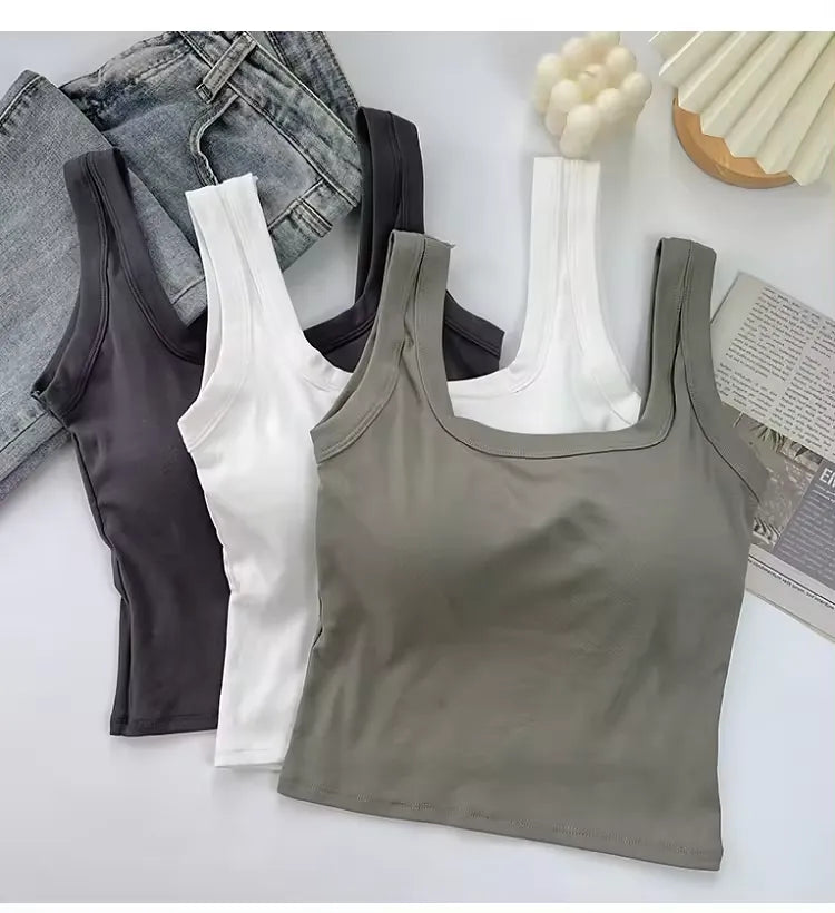 Sleeveless Short Ladies sexy modal Tank Top Multi Colors O-Neck women classic crop top