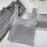 Sleeveless Short Ladies sexy modal Tank Top Multi Colors O-Neck women classic crop top