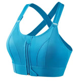 Newest Summer Training Sexy Crossed Backless Sports Bra Adjustable Strap Zipper Yoga Bra Running Sports Bras for Women