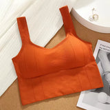 Sports Women Crop Top Beauty Back Tank Top Padded Bra Casual Slim Streetwear Female Vest Underwear Women Camisole Removable Pads