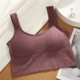 Sports Women Crop Top Beauty Back Tank Top Padded Bra Casual Slim Streetwear Female Vest Underwear Women Camisole Removable Pads