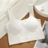 Sports Women Crop Top Beauty Back Tank Top Padded Bra Casual Slim Streetwear Female Vest Underwear Women Camisole Removable Pads
