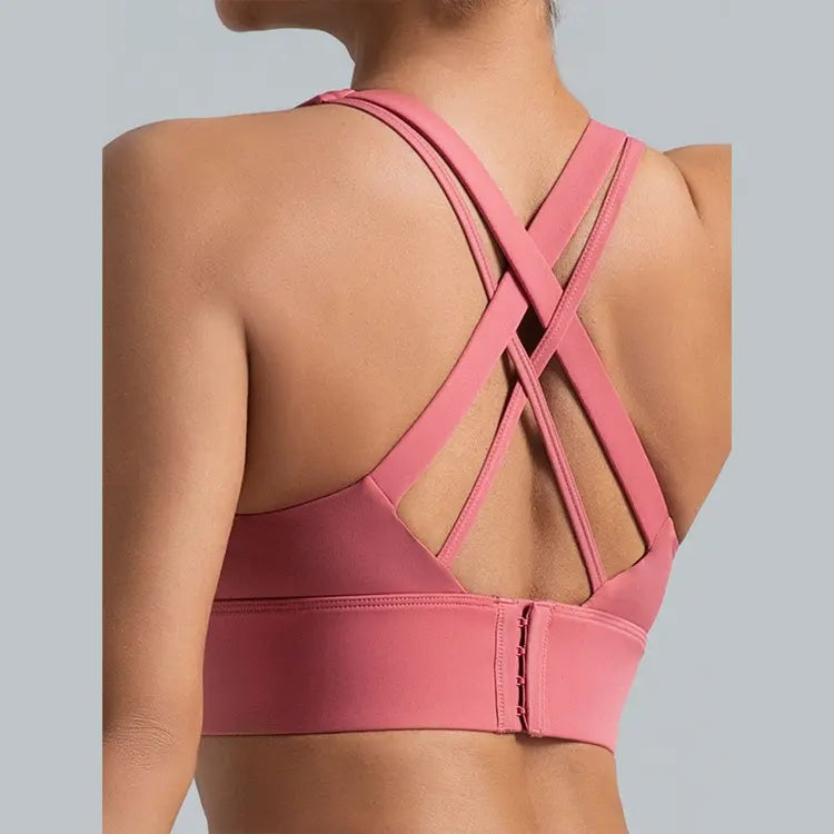 Solid Color Quick-drying High-elastic Sport Bras Top Fitness Workout Low-cut Yoga Bra Recycled Sports Bra
