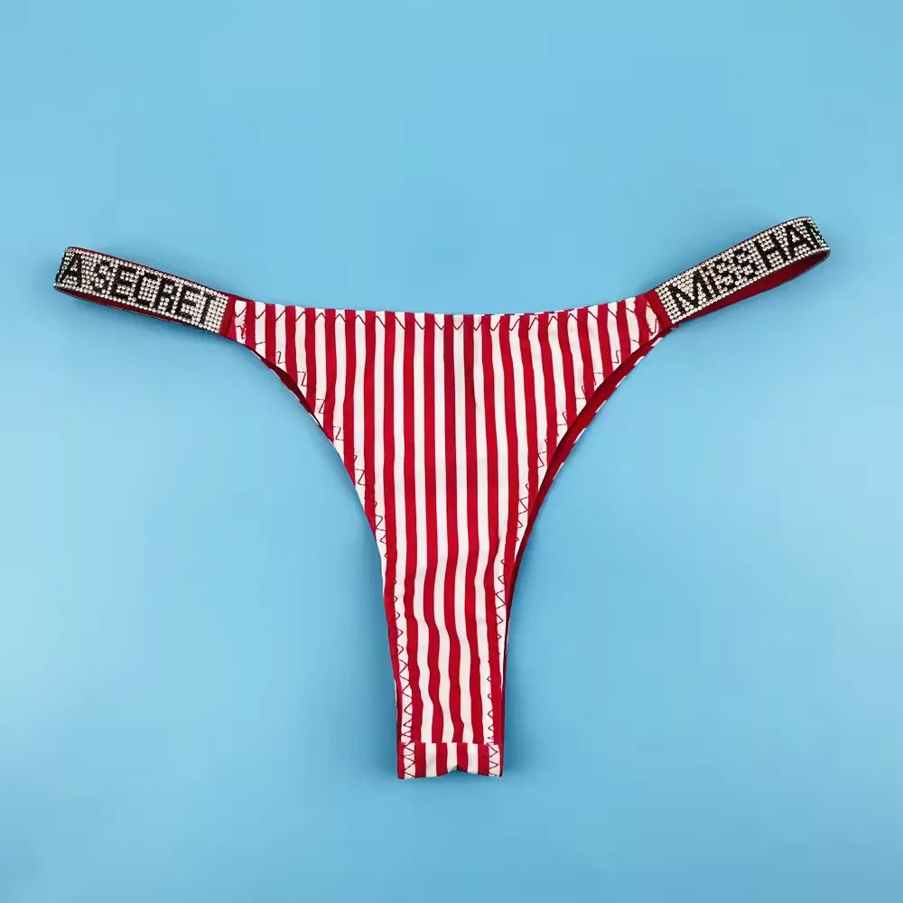Sexy underwear with rhinestone shoulder straps