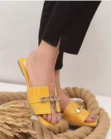  ladies slides solid color chain flat casual outdoor plus size beach slippers daily women shoes