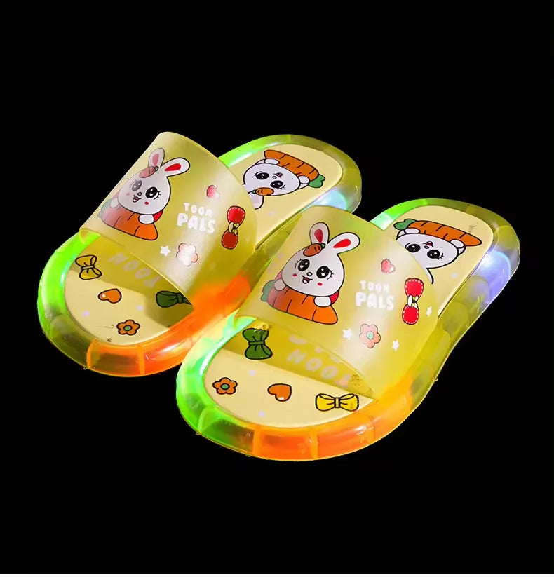 Children's slippers fashionable crystal shoes sparkling lighting for boys and girls Cool slippers