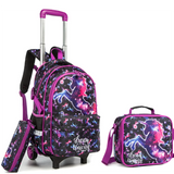 3 Pcs Set Trolley Bag with Pencil case and Lunch Bag