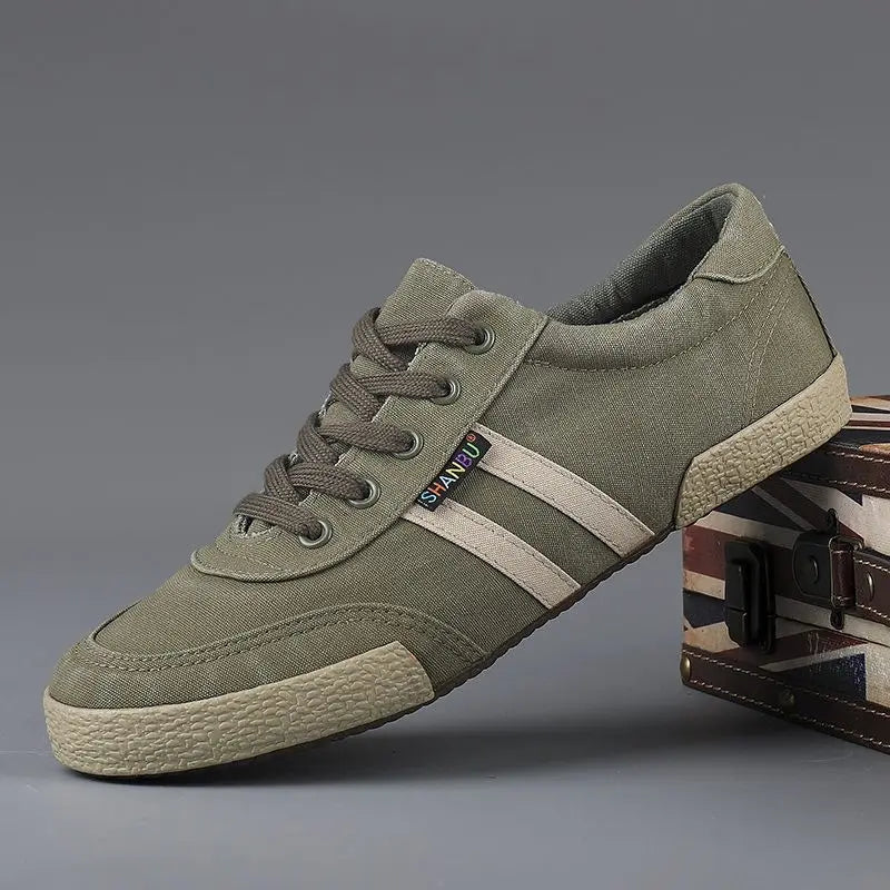 Classic Leisure Canvas Sports Sneakers Flat Lace up Breathable Men Casual Shoes