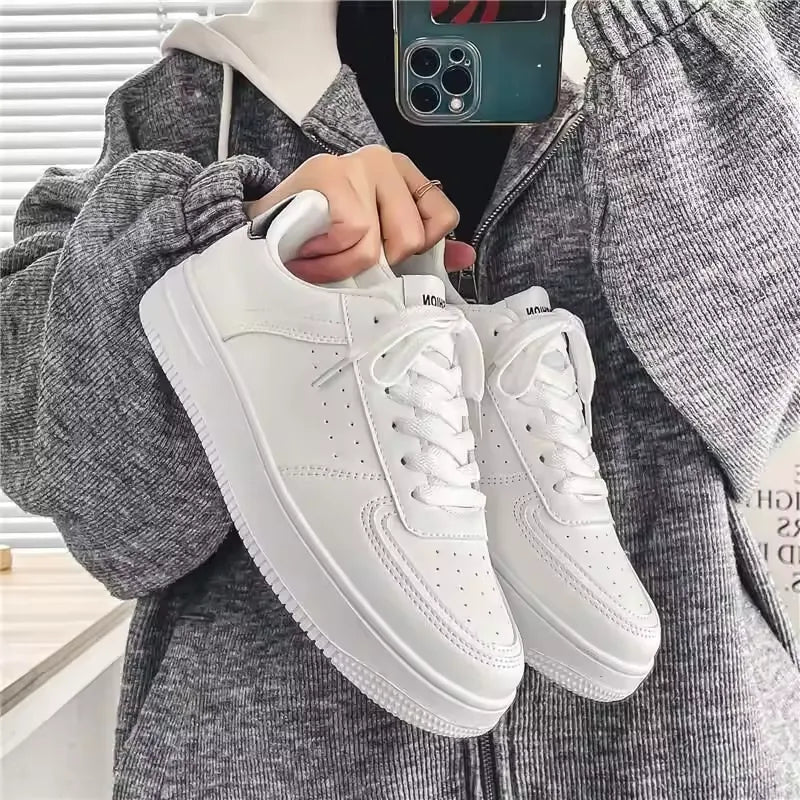 Men's Shoes New Breathable Little White Shoes Male Student Korean Version Trend Versatile Thick Sole Sports Casual Board