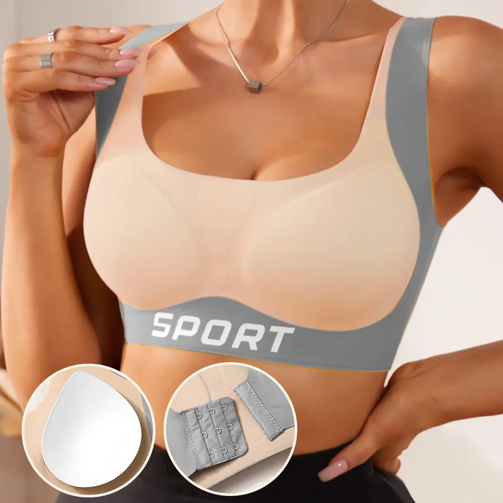 Shockproof Yoga No Underwire Bra Support Athleisure Seamless Removable Pad Push up Open Back Sports Bras for Women