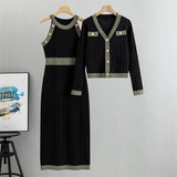 Women’s V-Neck Cardigan & Dress Set