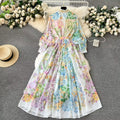Spring Floral Print Boho Maxi Dress