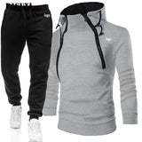 Solid Mens Gym Sports Long Sleeve Casual Tooling 2 Piece Sets Sportswear Hip Hop Sweatshirts Men Sets