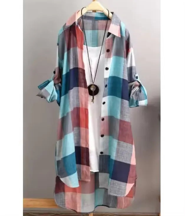 Women's Loose Fit Plaid Shirt