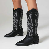 Women Boots Knee High Boots Ladies low heels cowboy shoes for winter season