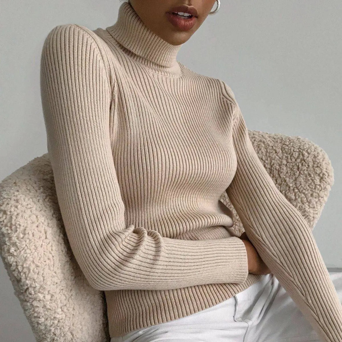 Basic Turtleneck Knitted Sweater