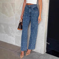 Women Denim Pants Asymmetric Waist  casual style