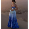 Elegant Gradient Color Sleeveless Dress