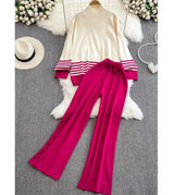 Women’s Long-Sleeve Color-Block Loungewear Set
