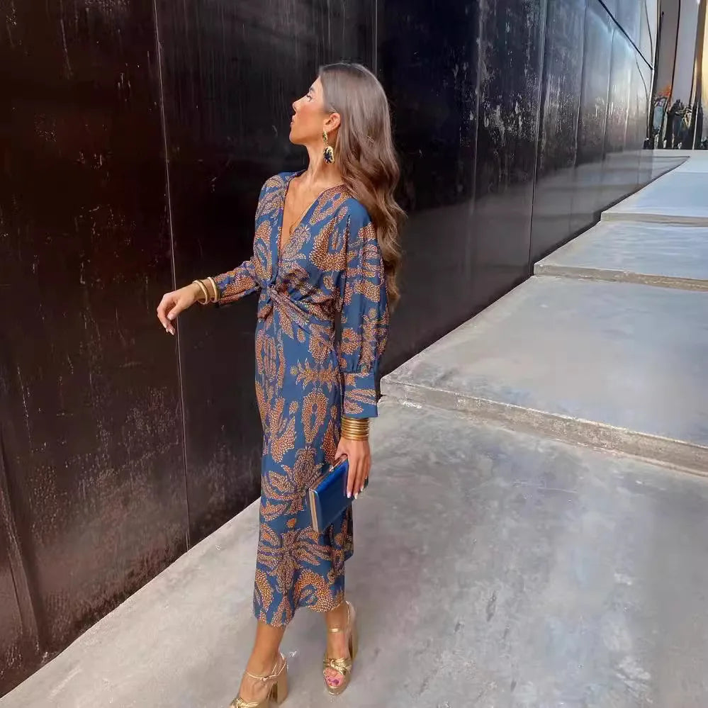 Women’s Floral V-Neck Maxi Dress