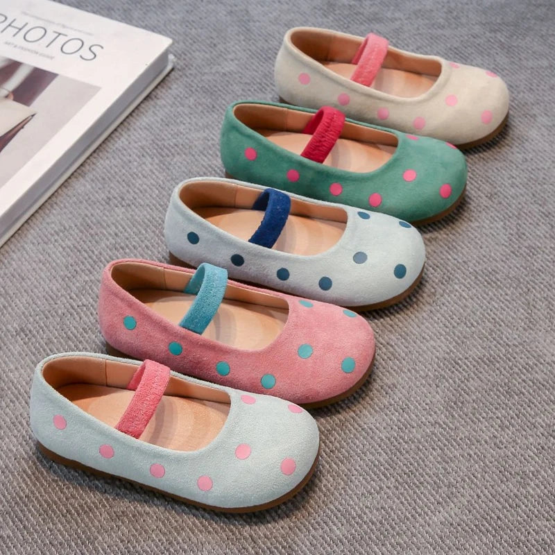 Girls’ Polka Dot Mary Jane Ballet Flats