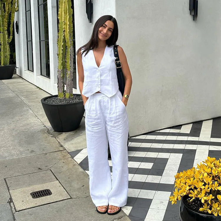 Women’s Cotton Linen Two-Piece Set