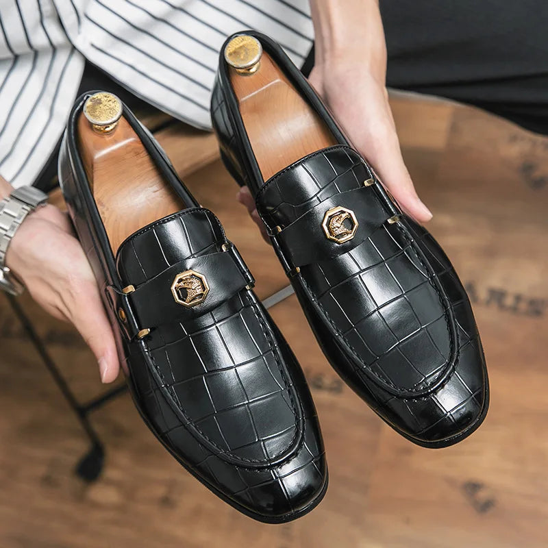 Men’s Slip-On Leather Monk Strap Shoes