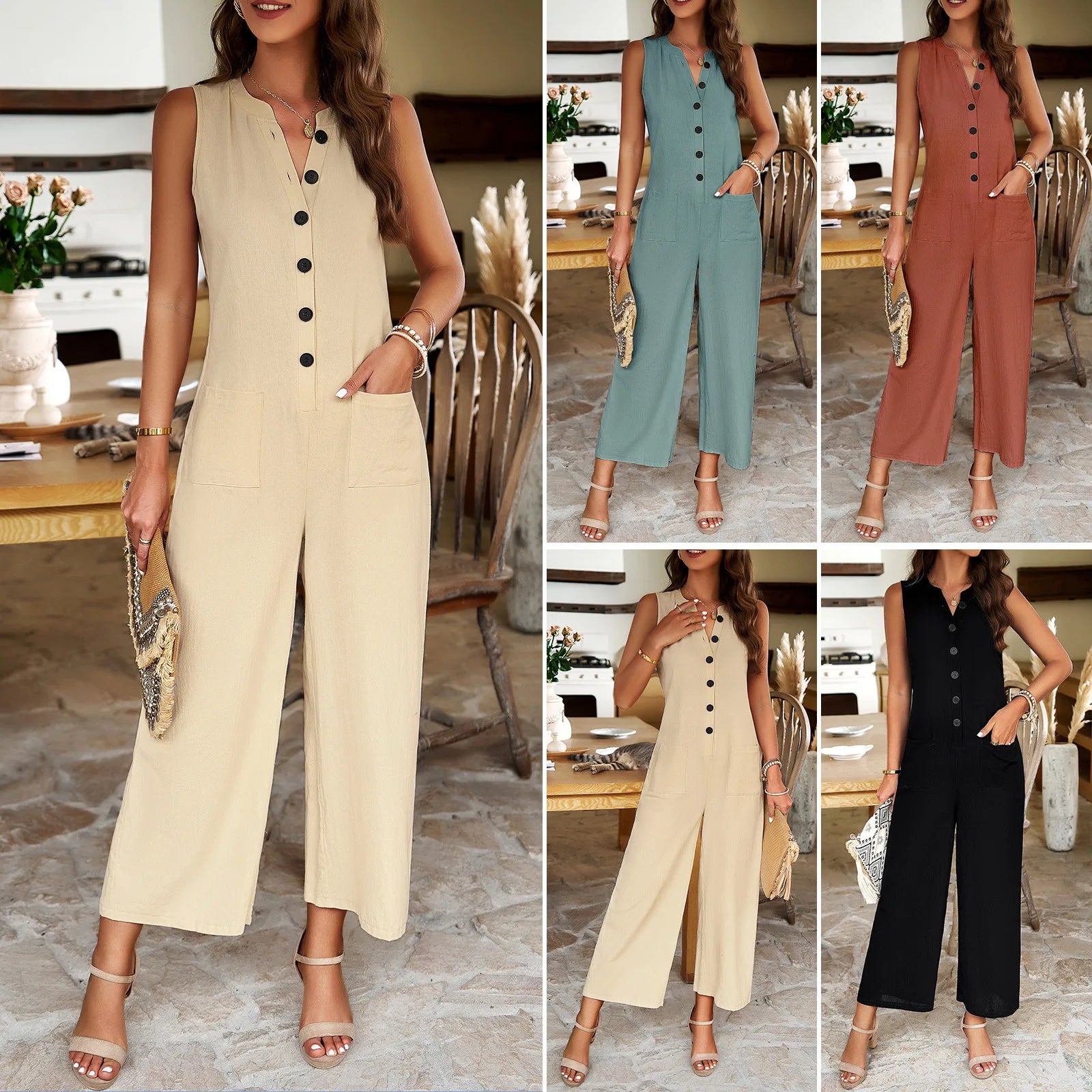 Casual Sleeveless Jumpsuit
