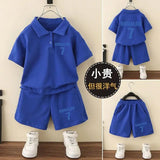Fashionable Summer 2-Piece Clothing Set for Boys (Top + Shorts)