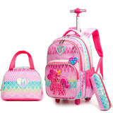 3 Pcs Set Trolley Bag with Pencil case and Lunch Bag