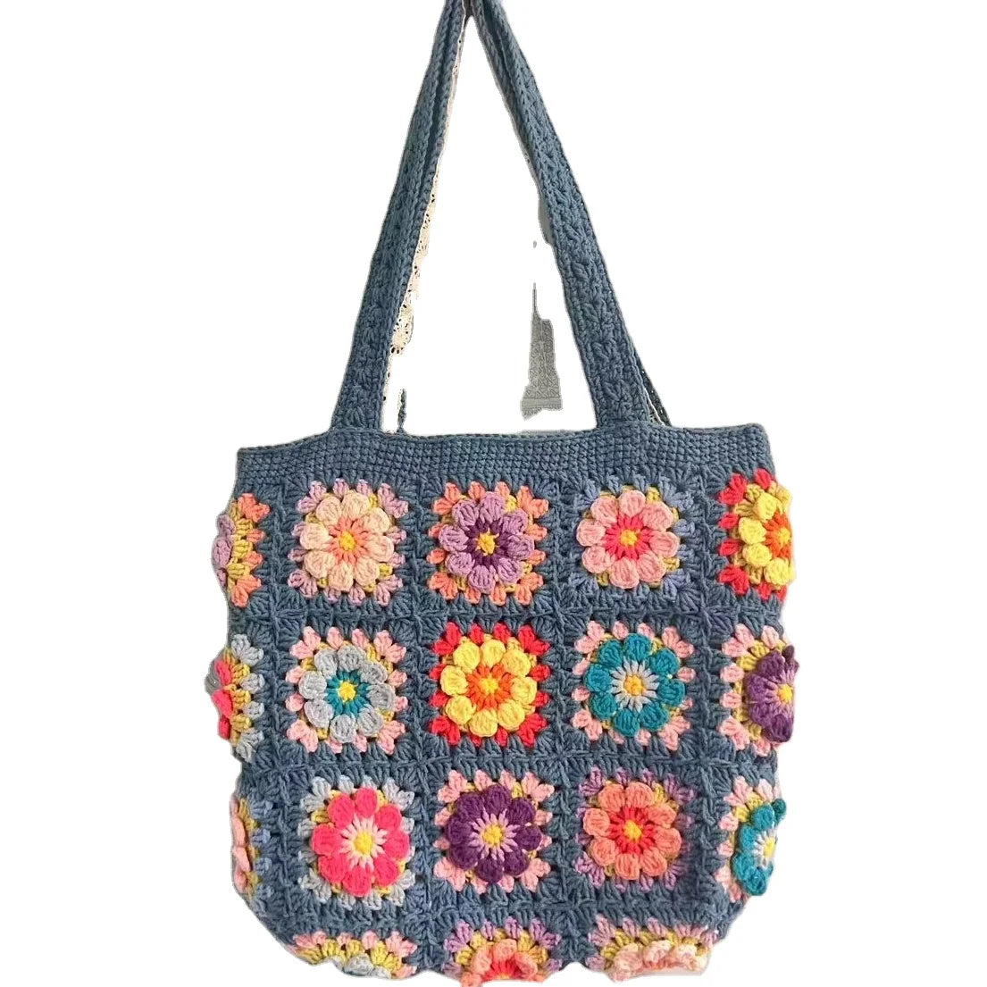 Women’s Handmade Crochet Square Tote Bag