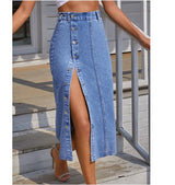 Button's High Waist Denim Skirt