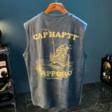 Retro Sleeveless Fitness Shirt